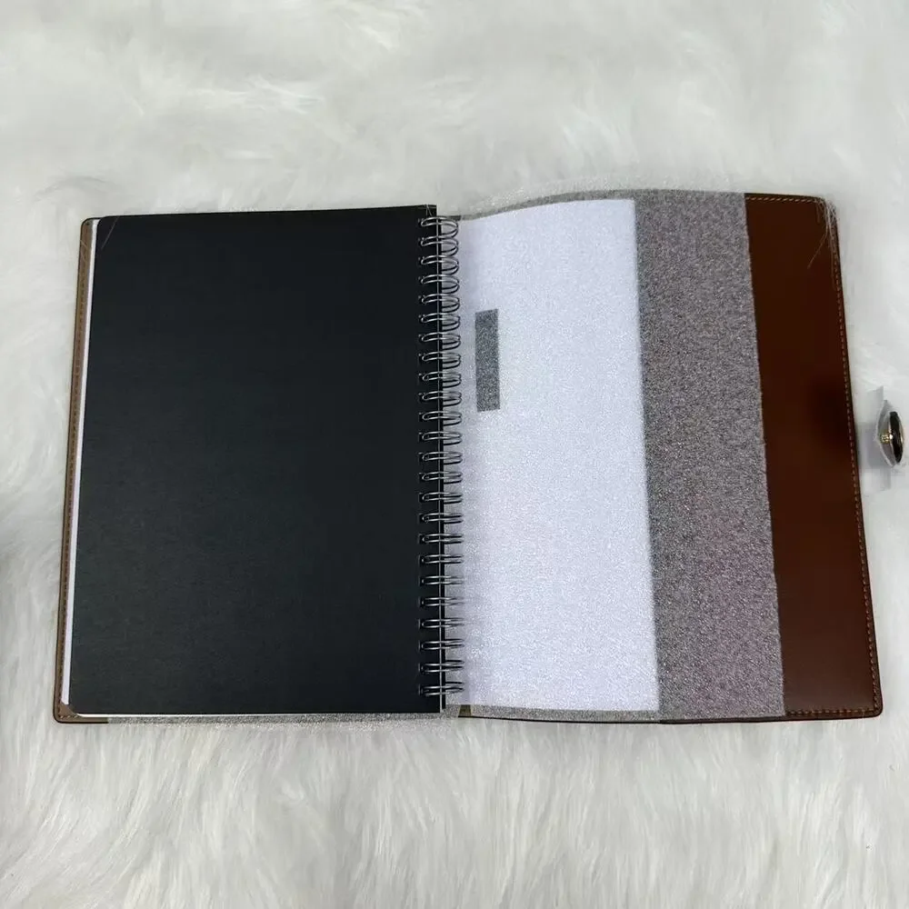Coach Snap Notebook In Signature Canvas/Smooth leather/ Tan Brown CZ198 NWT